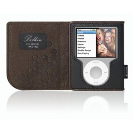 Custodia portafoglio in pelle Belkin per iPod nano - Nero/Cioccolato